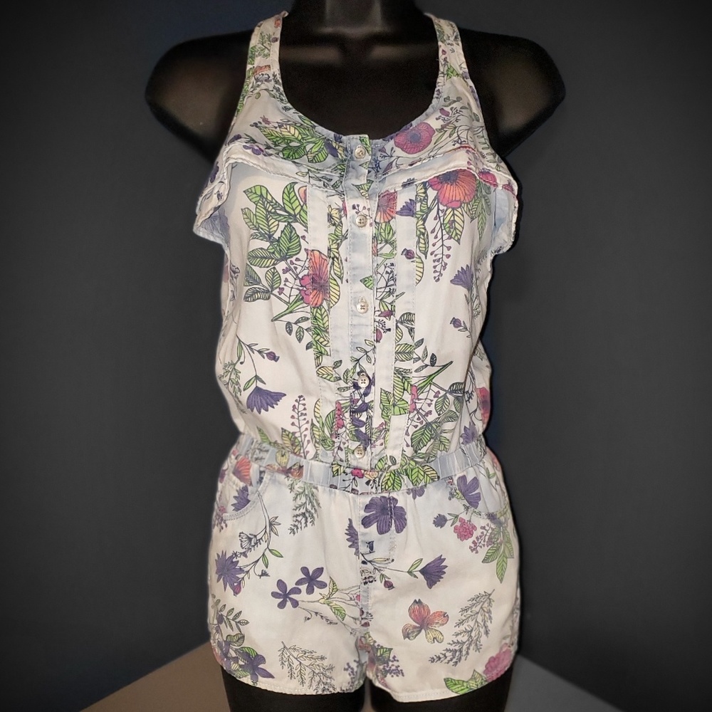 Girl's Levi's Button Front Floral Romper